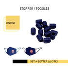 Blue Color Toggle Cord Locks For Production Face Masks