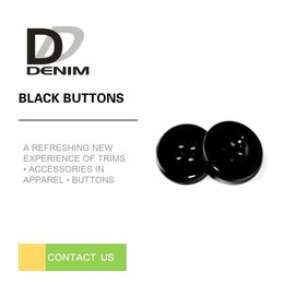 Large Plastic Resin Decorative Black Buttons 16l-32l Size With Logo Engraved